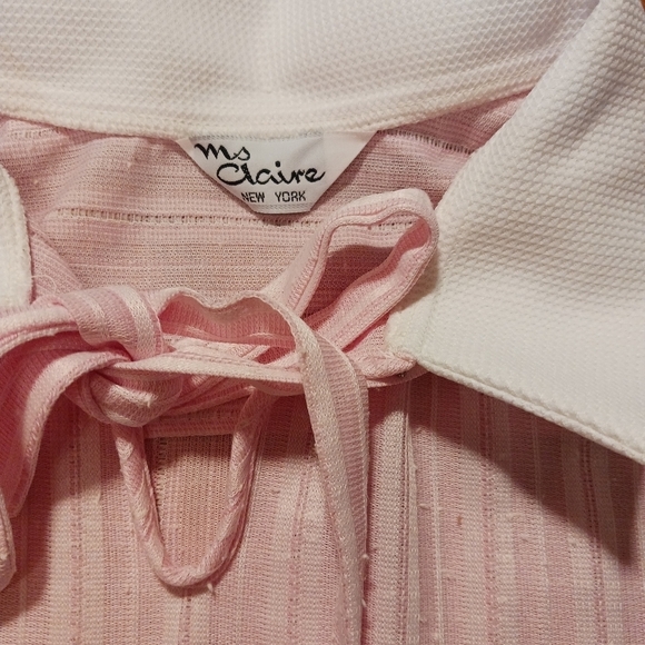 Vintage 60's Miss Claire New York Pink Sleeveless Blouse w/ Tie Sweet Feminine - Picture 4 of 4